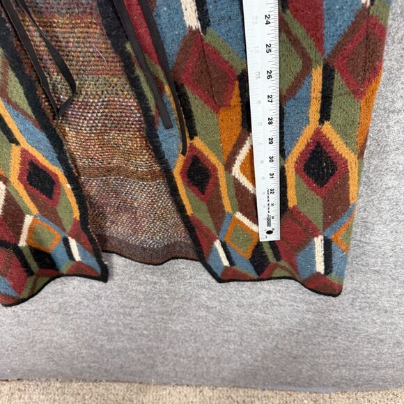 Cotton & Rye Cardigan Women XL Brown Geometric Open Front Long Sleeve Pockets - Picture 5 of 7